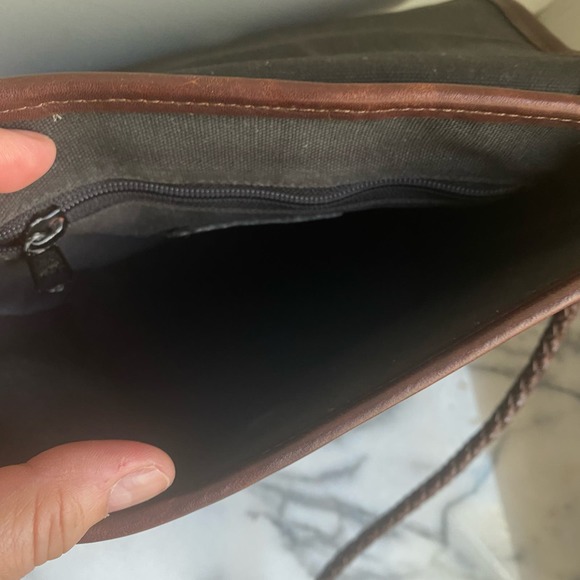 Vintage Brighton Cheryl Crossbody Leather Bag Alligator Embossed Black Brown 90s - Picture 7 of 11